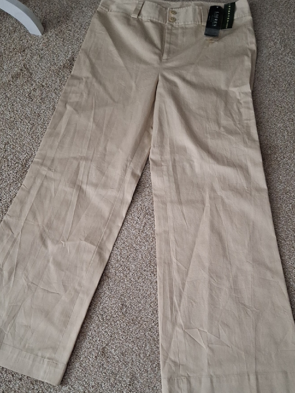 Lauren by Ralph Lauren Women's Petite Tan Chinos - Wide Leg